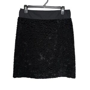'S‎ Max Mara Textured Black Pencil Skirt Size 2 Luxury Swirl Career Office